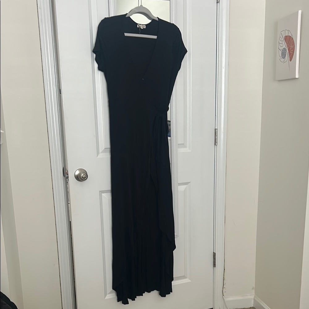 Elegant Black Wrap Dress